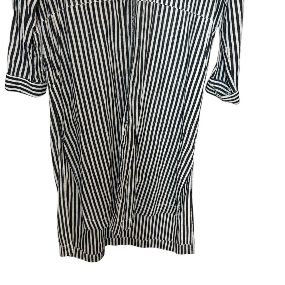 FREE PEOPLE Faded In The Morning Striped Linen Blend Shirt Dress SM - Picture 9 of 12